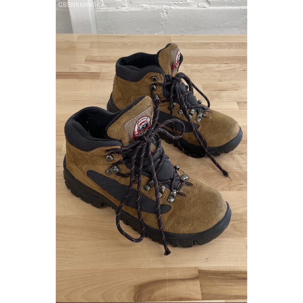 Brahma brown Lace‎ Up Steel Toe Hiking Work Safety Boots leather/suede - Size 8W - Picture 3 of 12